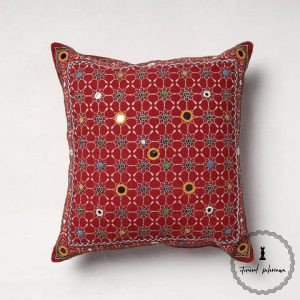 Ajrakh Embroidered Cushion Cover