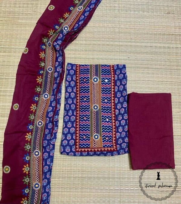 Ajrakh Gujarat Embroidery Suit