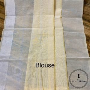 Cream Linen Tissue Saree
