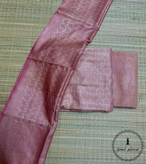 Bhagalpuri Katan Silk Embroidered Suit
