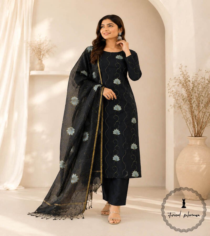 1.2 Exclusive Hand block Printed Cotton Suits with Cotton Dupatta