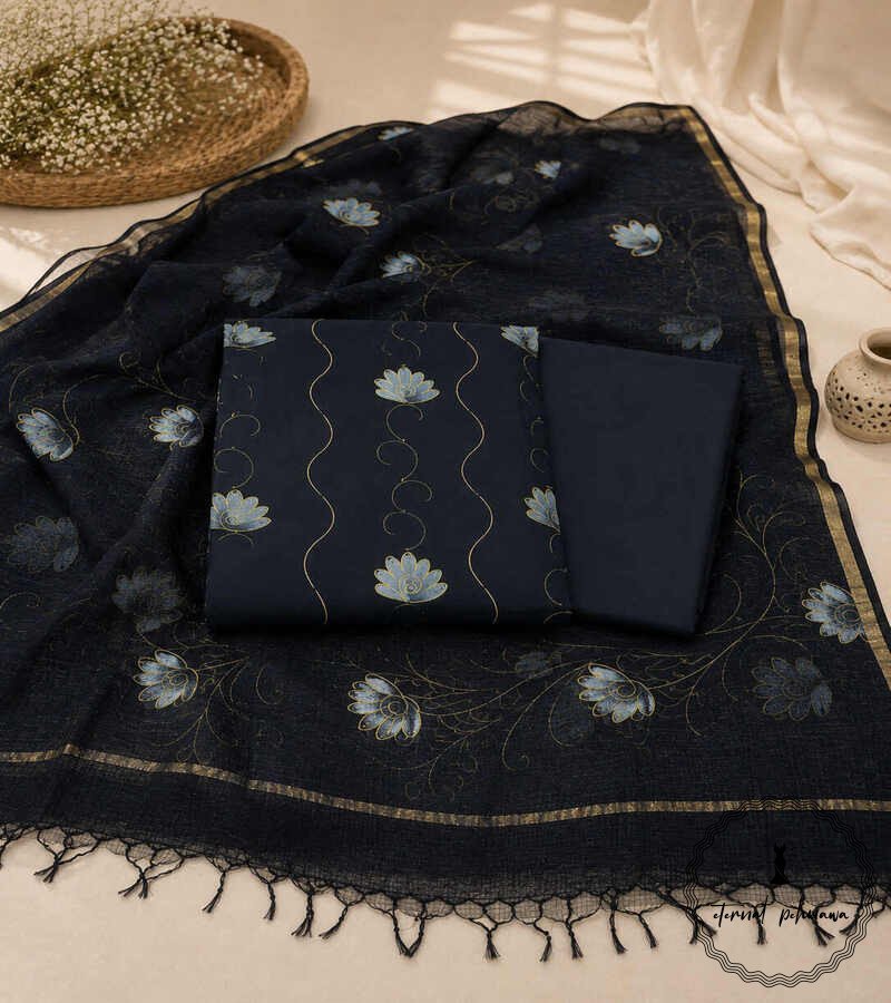 1.4 Exclusive Hand block Printed Cotton Suits with Cotton Dupatta