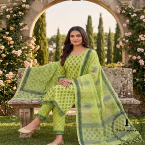 Exclusive Hand block Printed Cotton Suits with Cotton Dupatta