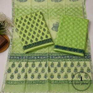 Exclusive Hand block Printed Cotton Suits with Cotton Dupatta