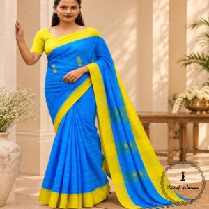 Khadi Handwoven Cotton Saree with Checks