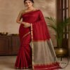 Maheshwari Handloom Plain Saree With Ghicha Pallu