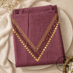 Handcrafted Zari Zardozi Kala Cotton Kurti Fabric