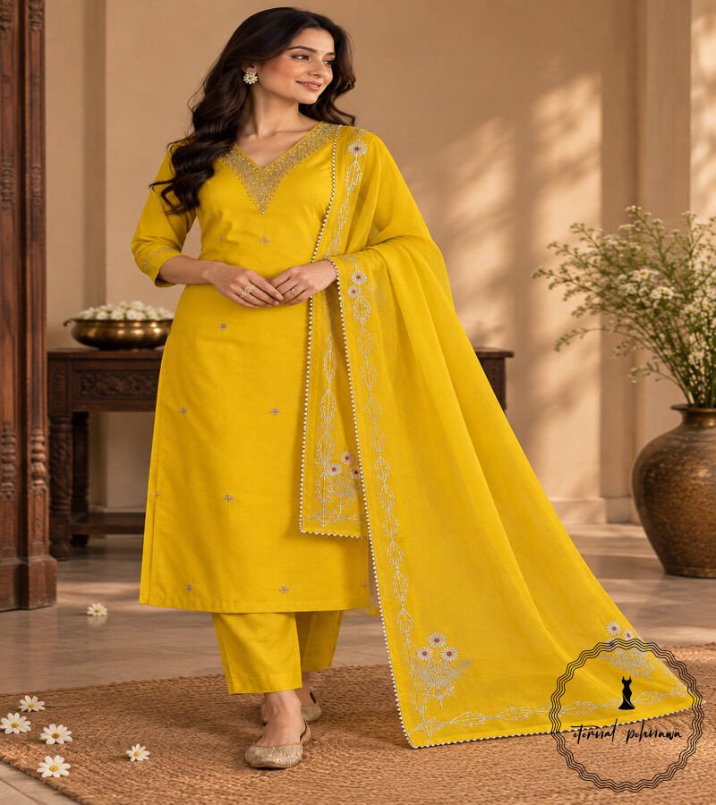 Handcrafted Chanderi Kurti with Zardozi and Gota Patti Work