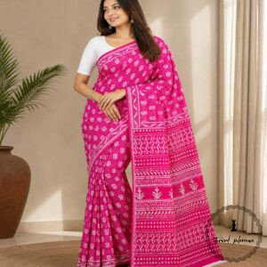 Beautiful Jaipuri Mulmul Cotton Printed Saree