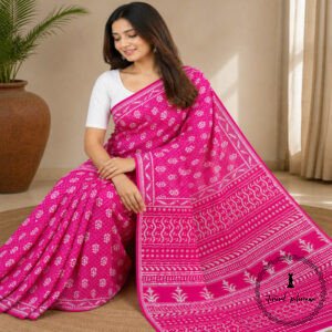 Beautiful Jaipuri Mulmul Cotton Printed Saree