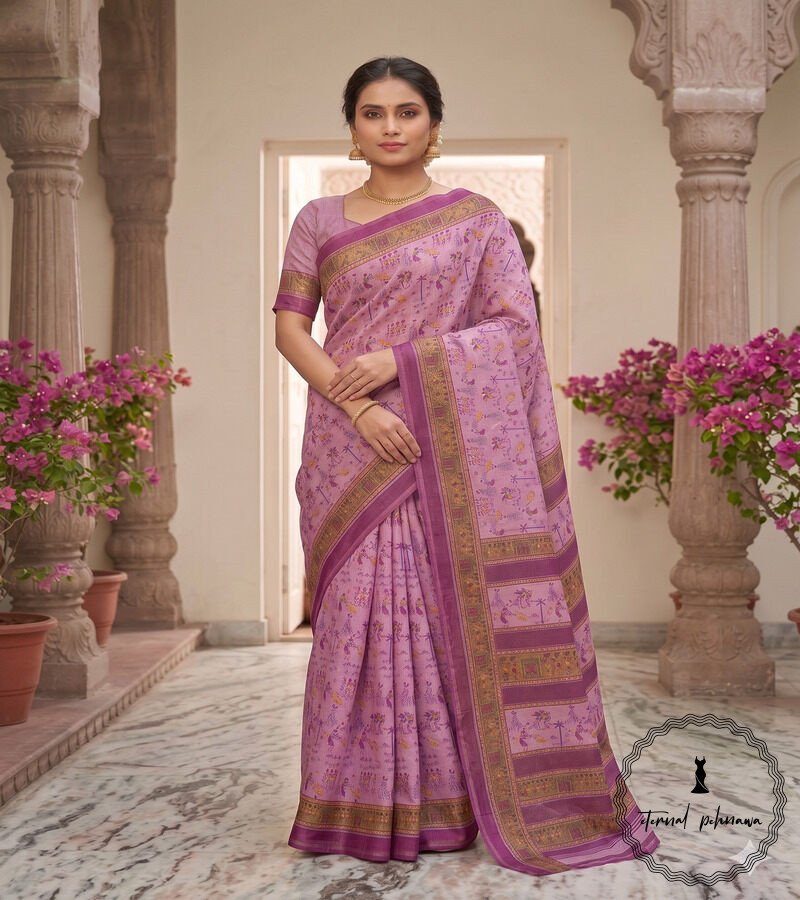 Tribal Pink2 Semi Silk Tribal print