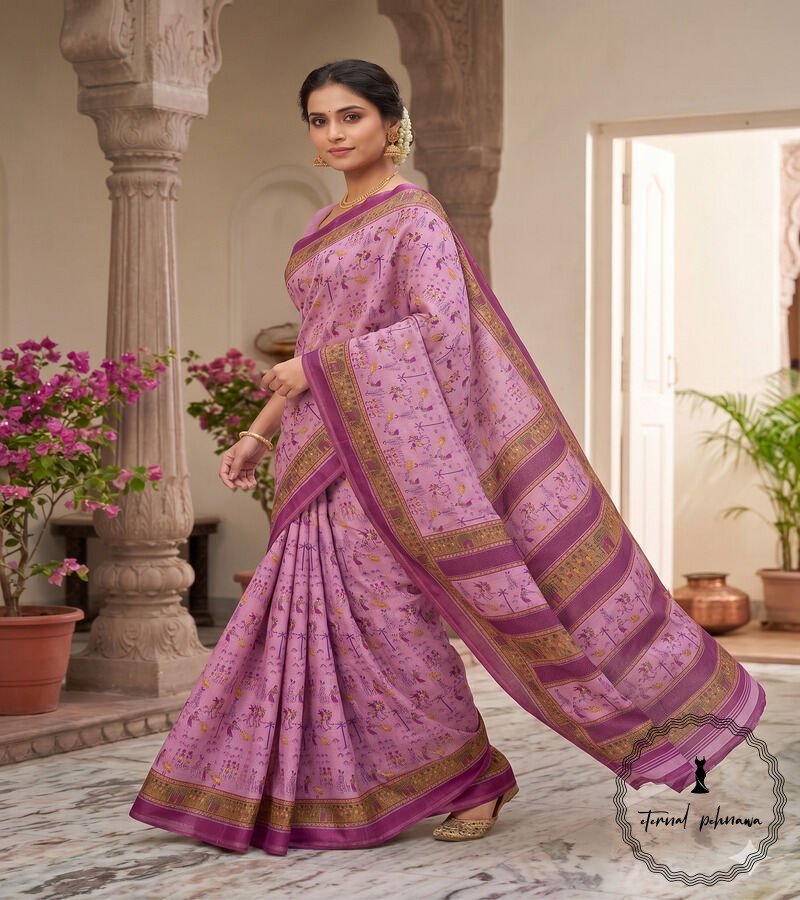 Tribal pink3 Semi Silk Tribal print