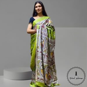 Katan Silk Madhubani print saree