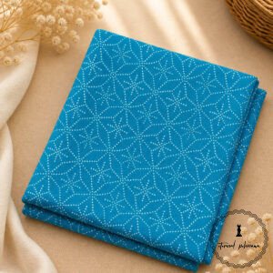 Elegant Unstitched Cotton Fabric for Kurtas-Blue