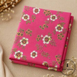 Elegant Unstitched Cotton Fabric for Kurtas-Pink