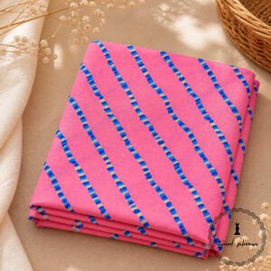Elegant Unstitched Cotton Fabric for Kurtas-Pink