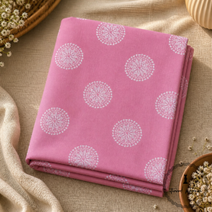 Elegant Unstitched Cotton Fabric for Kurtas-Pink