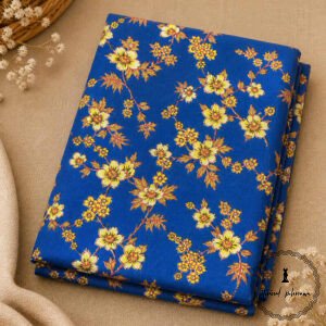 Elegant Unstitched Cotton Fabric for Kurtas-Royal Blue