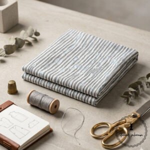 Elegant Unstitched Cotton Fabric for Kurtas-Stripe Print