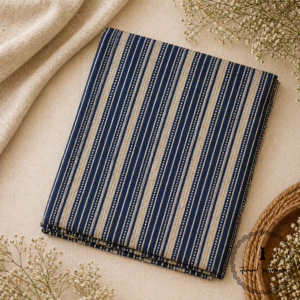 Ajrakh Cotton Fabric For Kurta-Blue