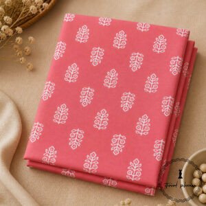 Elegant Unstitched Cotton Fabric for Kurtas-Reddish Pink