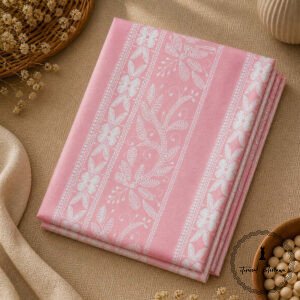 Elegant Unstitched Cotton Fabric for Kurtas-Baby Pink
