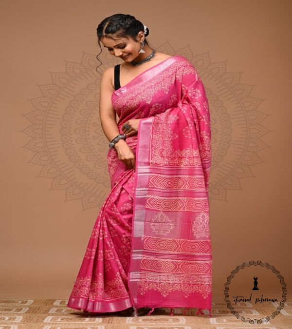 Linen Cotton Saree