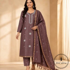 Regal Charm: Fine Katan Silk with Intricate Embroidery