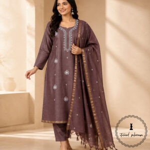 Regal Charm: Fine Katan Silk with Intricate Embroidery