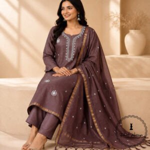 Regal Charm: Fine Katan Silk with Intricate Embroidery