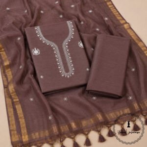 Regal Charm: Fine Katan Silk with Intricate Embroidery