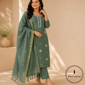 Regal Charm: Fine Katan Silk with Intricate Embroidery