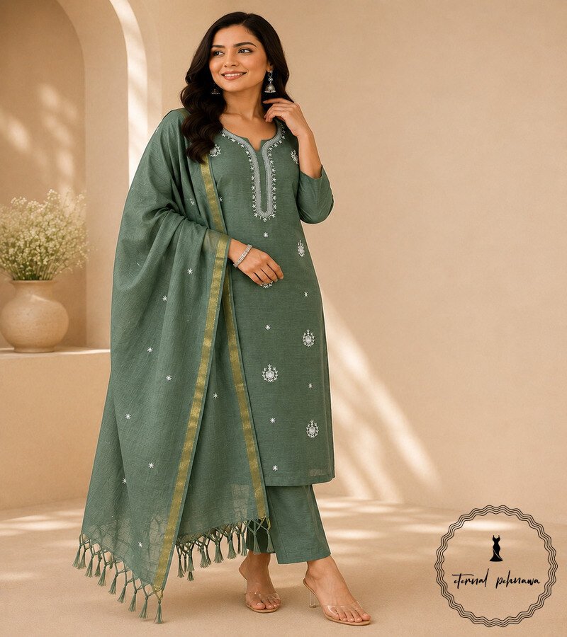 g2 Regal Charm: Fine Katan Silk with Intricate Embroidery
