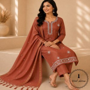 Regal Charm: Fine Katan Silk with Intricate Embroidery