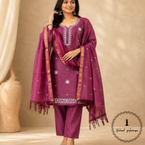 Regal Charm: Fine Katan Silk with Intricate Embroidery