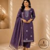 Regal Charm: Fine Katan Silk with Intricate Embroidery