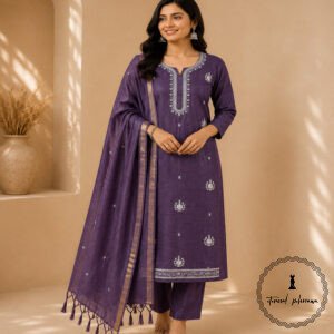 Regal Charm: Fine Katan Silk with Intricate Embroidery