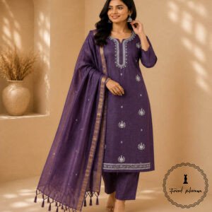 Regal Charm: Fine Katan Silk with Intricate Embroidery