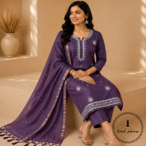 Regal Charm: Fine Katan Silk with Intricate Embroidery