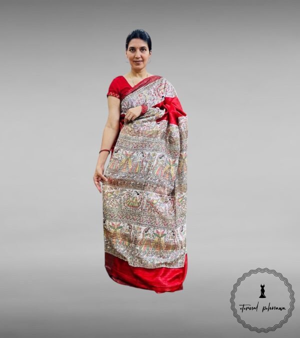 Giccha Silk madhubani print
