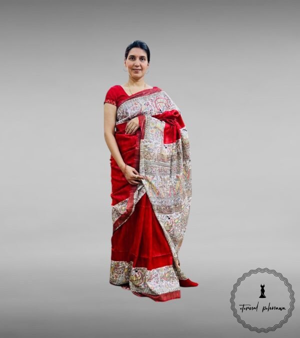 Giccha Silk Madhubani print