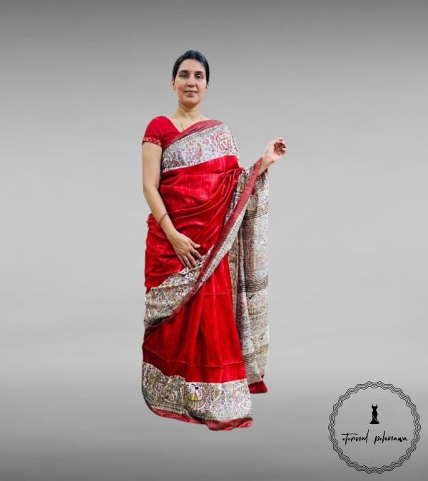 Giccha Silk Madhubani print