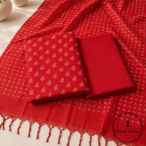 Embroidered Soft Silk Cotton Suit with Kota Doria Dupatta