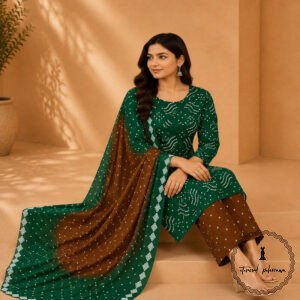 Vibrant Bandhani Embroidered Suits in Bright Colours