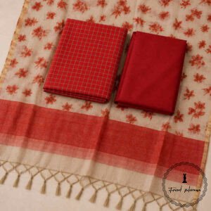 Embroidered Soft Silk Cotton Suit with Kota Doria Dupatta