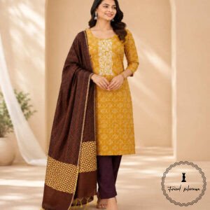 Embroidered Soft Silk Cotton Suit with Kota Doria Dupatta