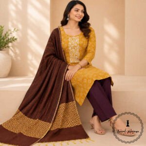 Embroidered Soft Silk Cotton Suit with Kota Doria Dupatta