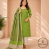 Embroidered Soft Silk Cotton Suit with Kota Doria Dupatta