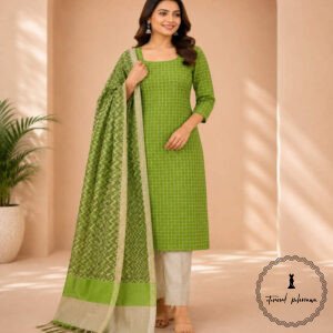 Embroidered Soft Silk Cotton Suit with Kota Doria Dupatta