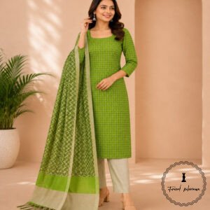 Embroidered Soft Silk Cotton Suit with Kota Doria Dupatta
